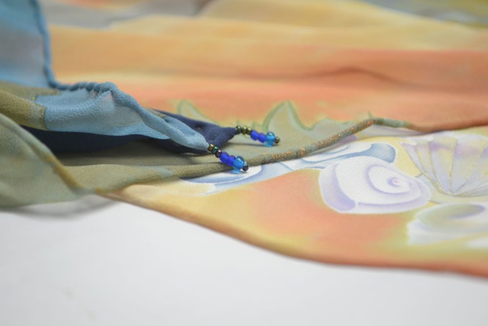 Hand painted silk scarf