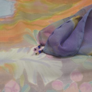 Hand painted silk scarf