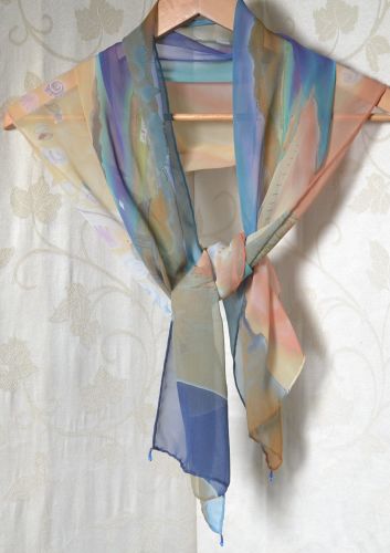 Hand painted silk scarf