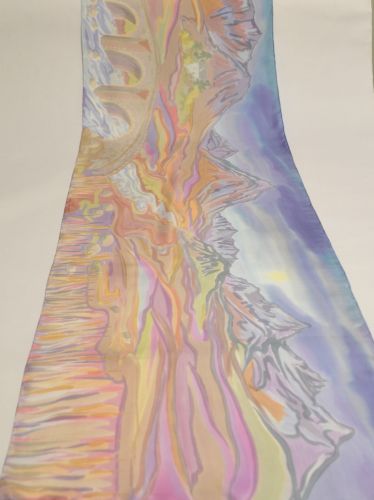 Hand painted silk scarf