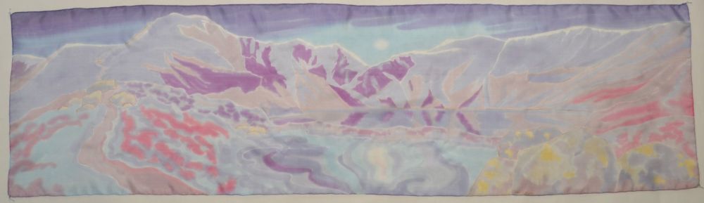 Hand painted silk scarf