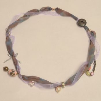 Silk and bead necklace