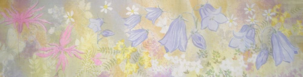 silk scarf, wildflower design