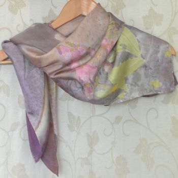 Hand painted silk scarf of Scottish landscape