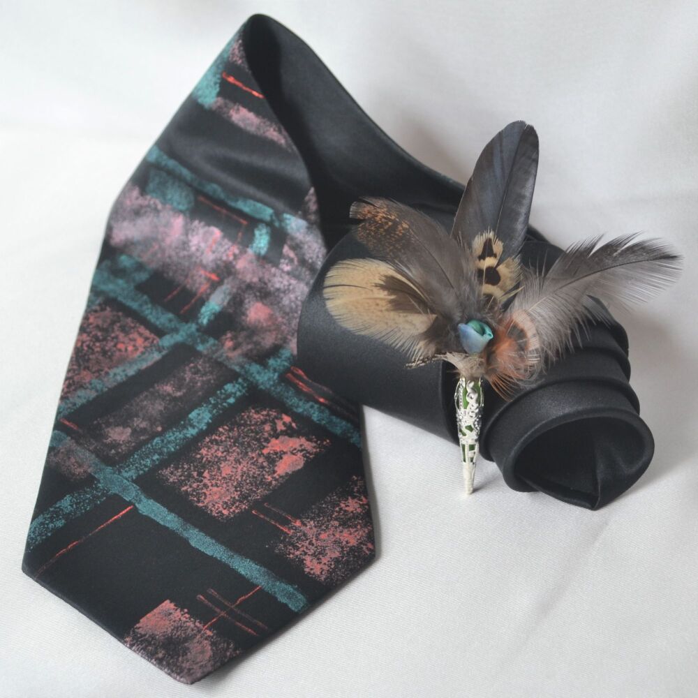 silk tie and buttonhole