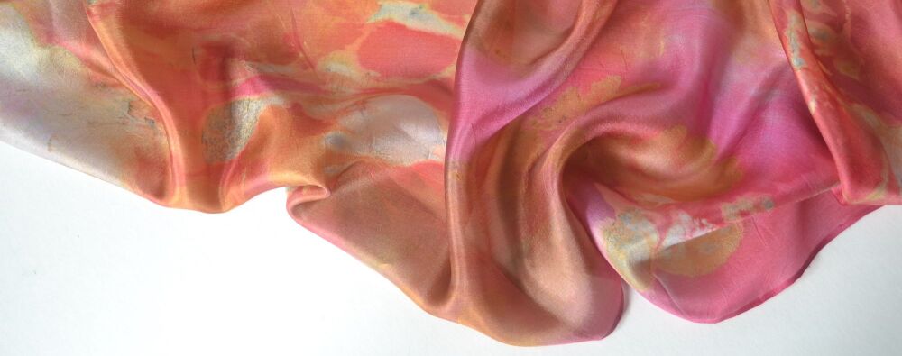 eco printed silk scarf