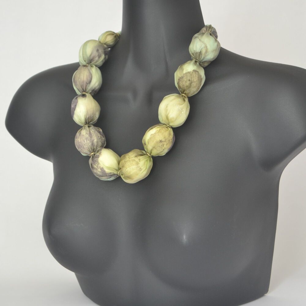 Silk bead necklace