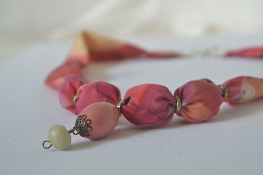 Beaded silk necklace