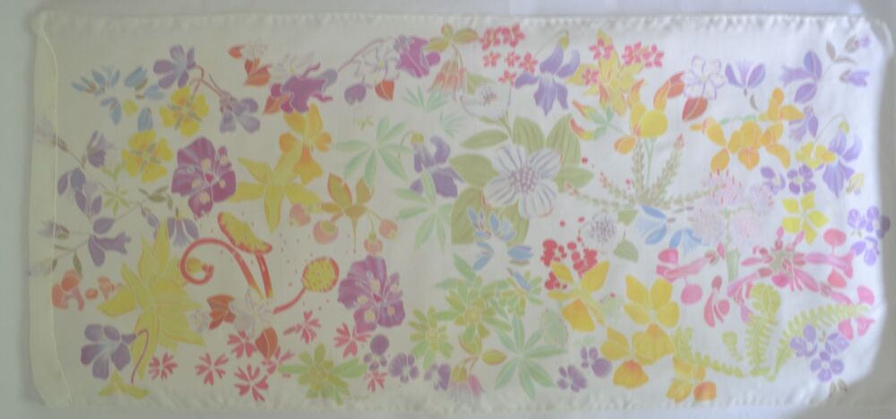 wildflowers painted on silk