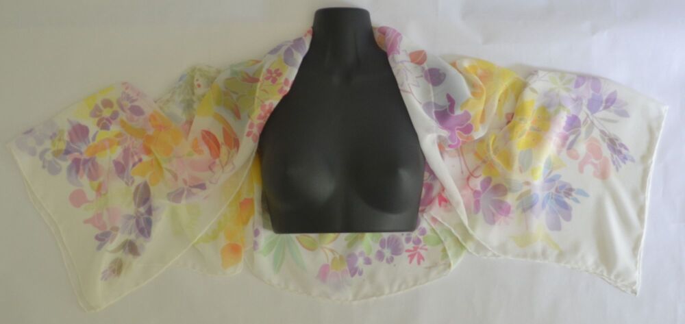silk scarf with wildflowers