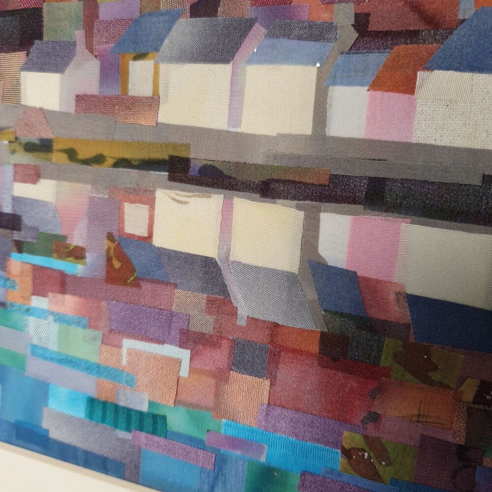silk collage picture of houses