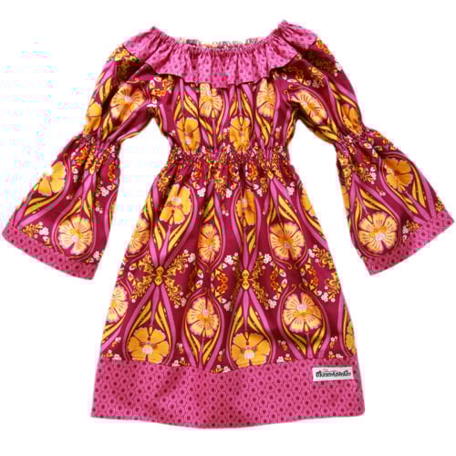 Ruffle Dress (Choice of Fabric) Sizes 6-12 months to 7-8 years