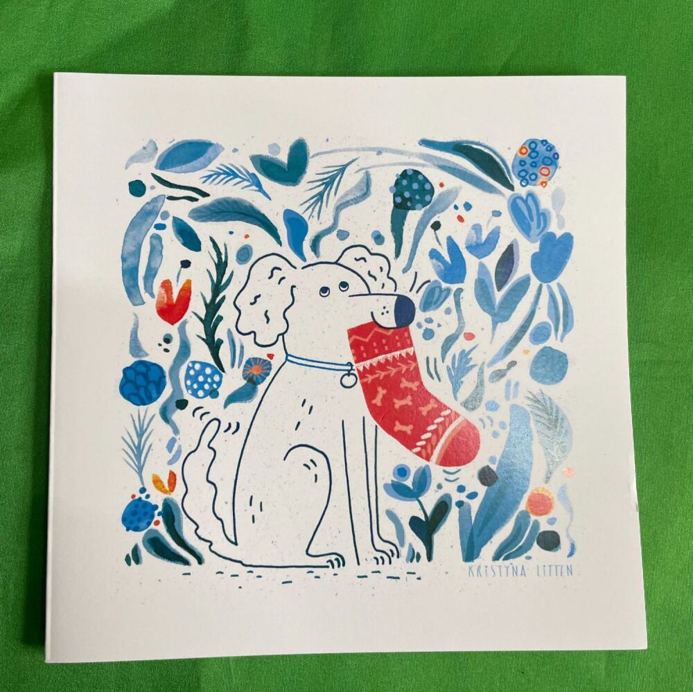 Christmas Card Design 2 (Blue Dog)