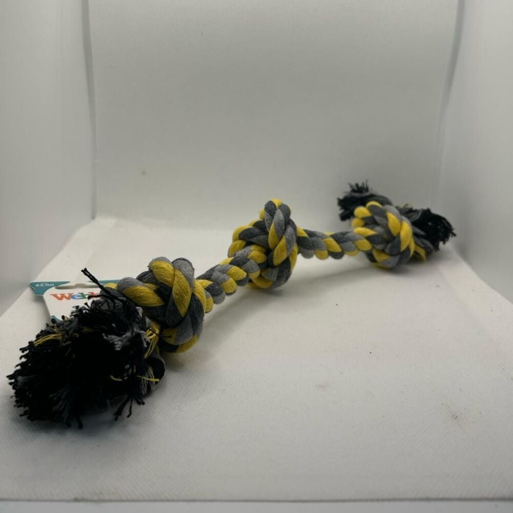 Webbox Rope Toy - Grey and Yellow