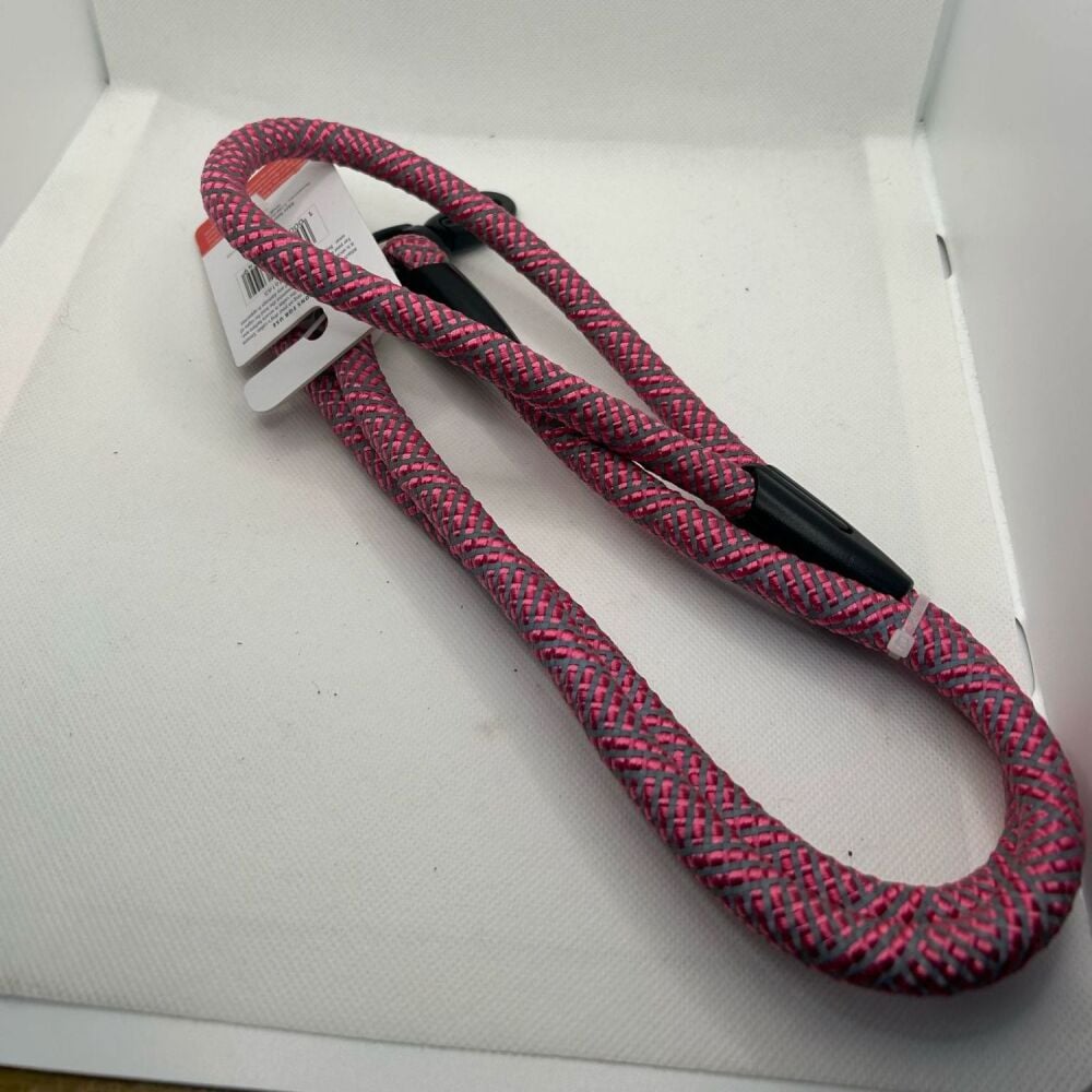 Pink Braided Dog Lead