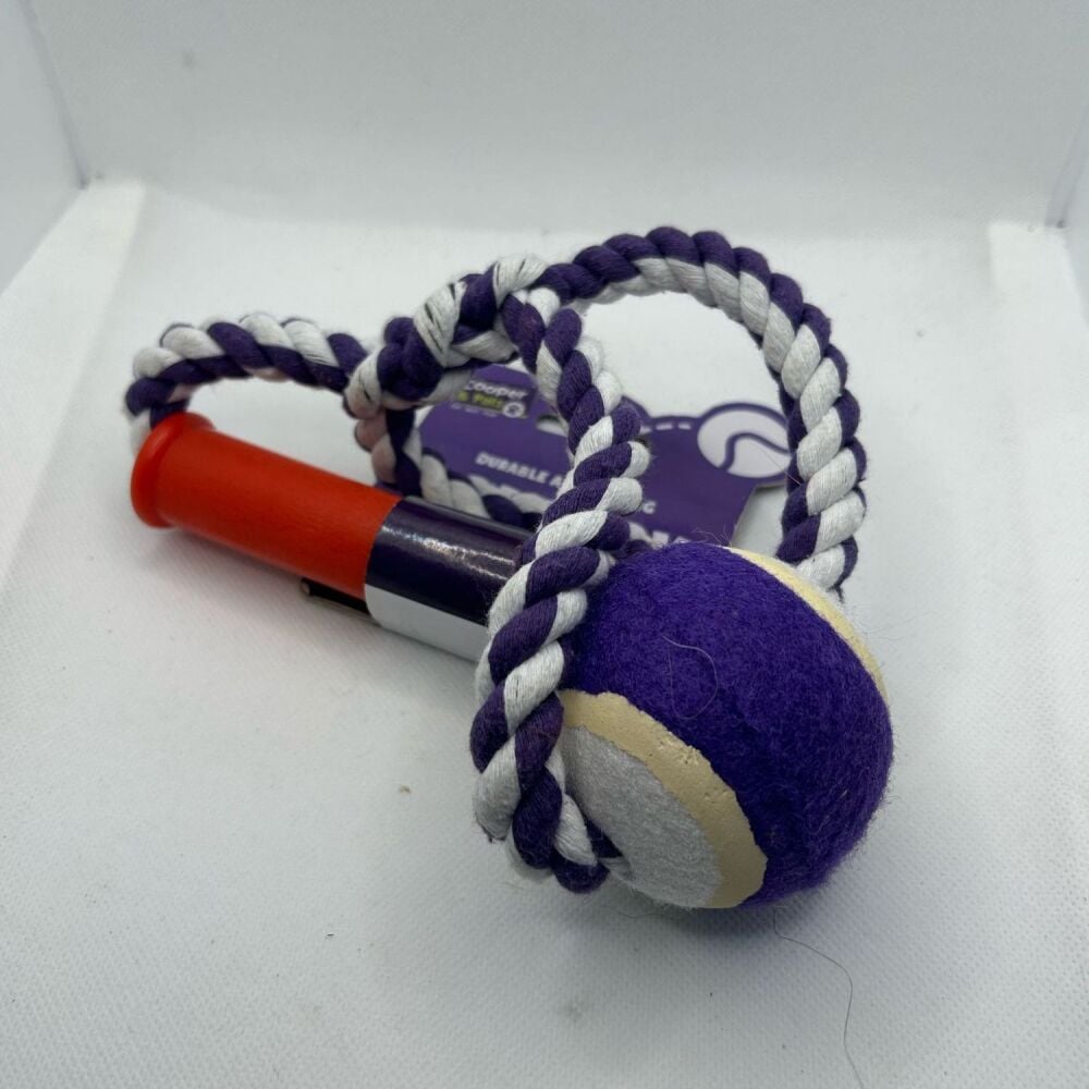 Durable and Strong Rope Toy - Purple and White