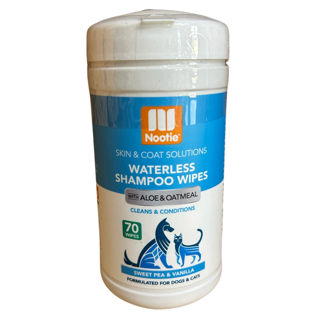 Nootie Waterless Shampoo Wipes - Sweet Pea and Vanilla with Aloe and Oatmeal (70 wipes)