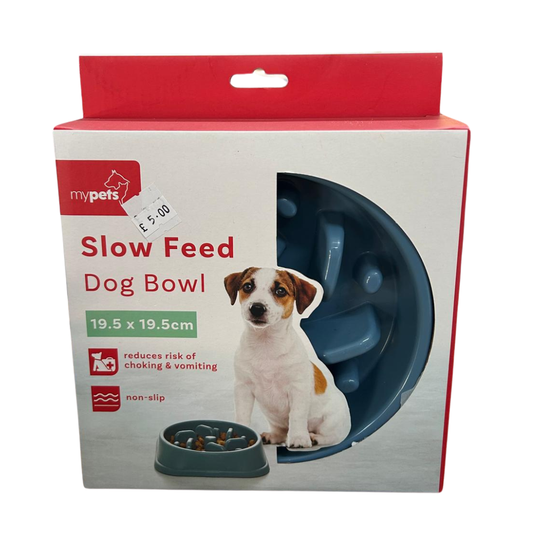 Slow Feed Dog Bowl Blue
