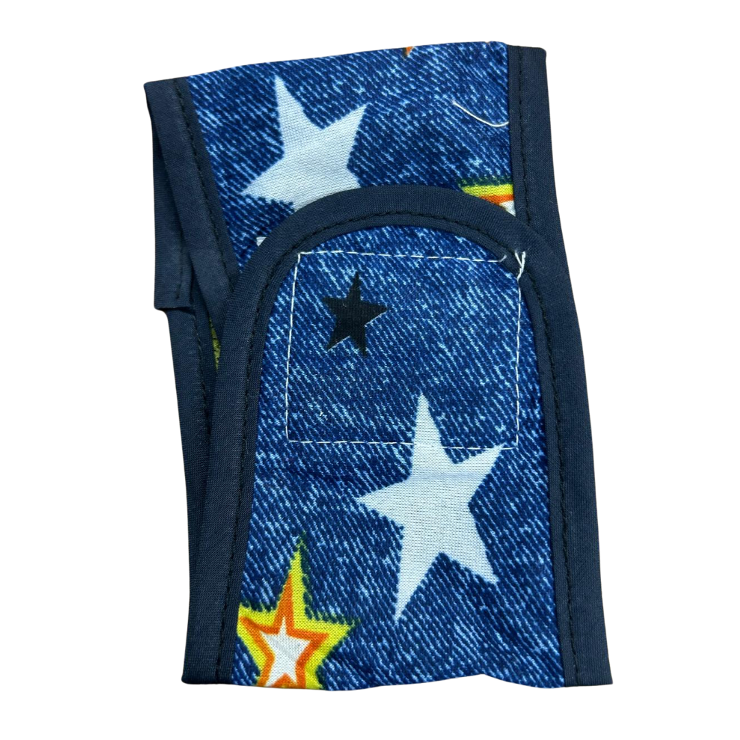 XXS (8) Reusable Belly Band Denim Stars