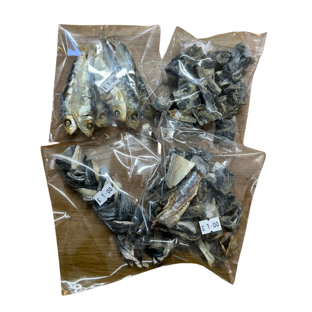 1 Bag of assorted Fish based treats