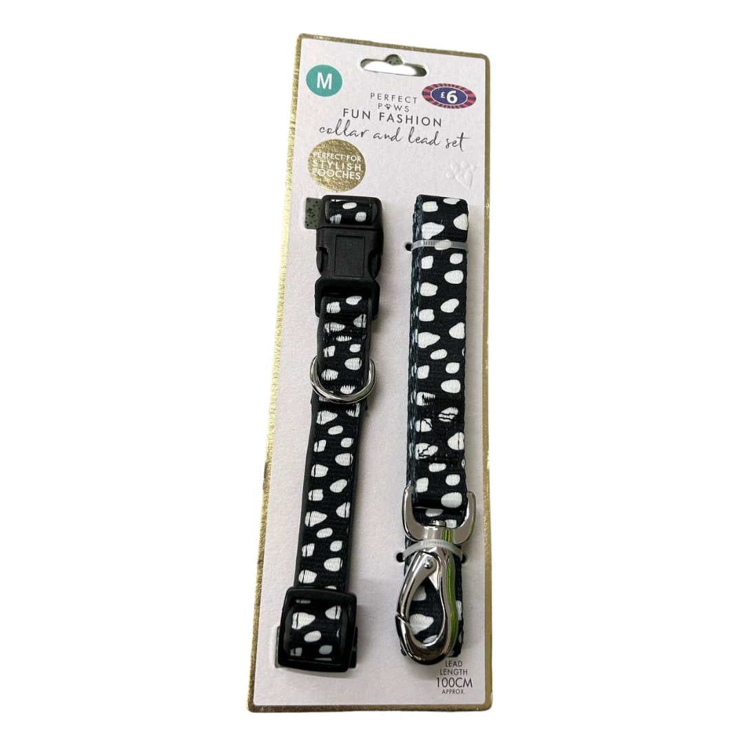 Fun Fashion Collar and Lead Set - Black