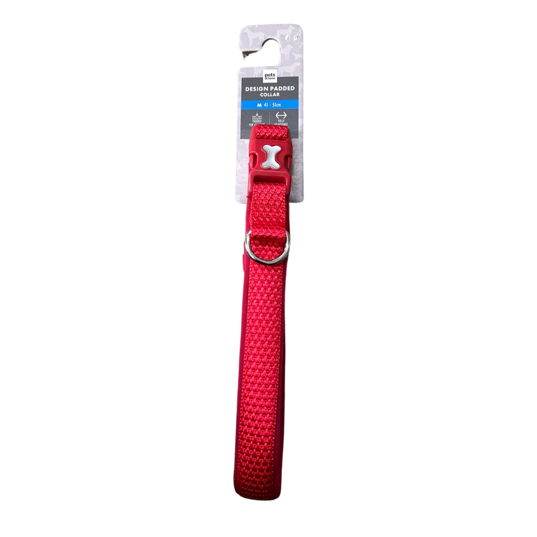 Design Padded Collar - Medium 41-51cm - Red