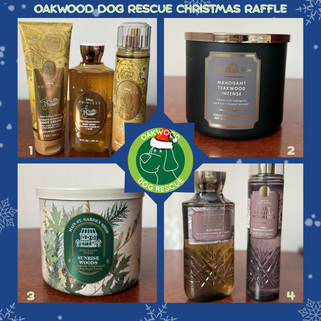 Oakwood Dog Rescue Christmas Raffle - £1 for a chance to win 1 of 24 different prizes!