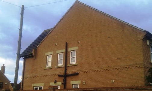 incorect vent pipe house wall