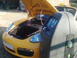 Recharging the aircon on a porsche