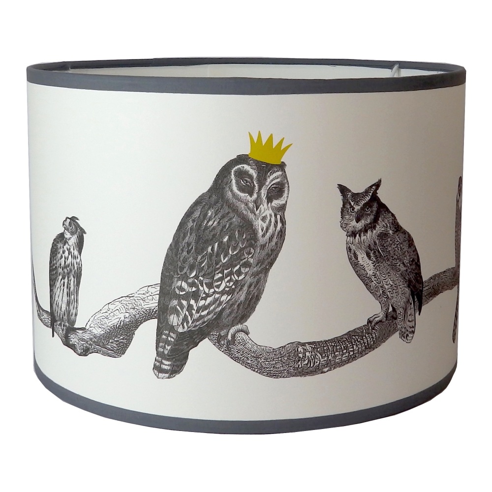Parliament is in Session - Owls Lampshade - Sample