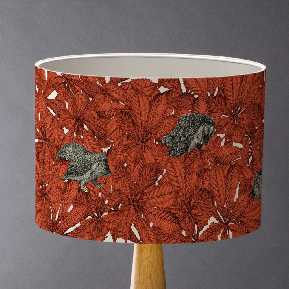 A prickle of Hedgehogs Lampshade - Red