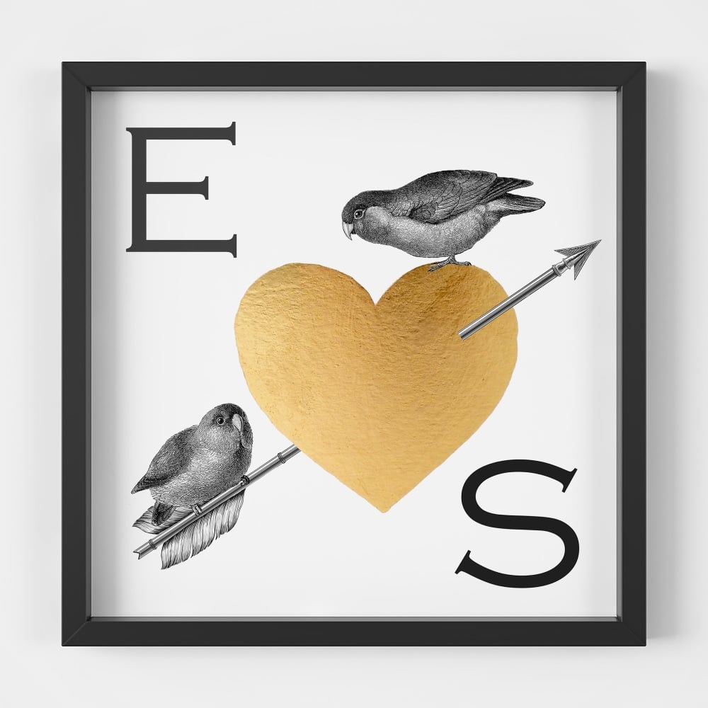 Lovebird Heart Print - Personalised