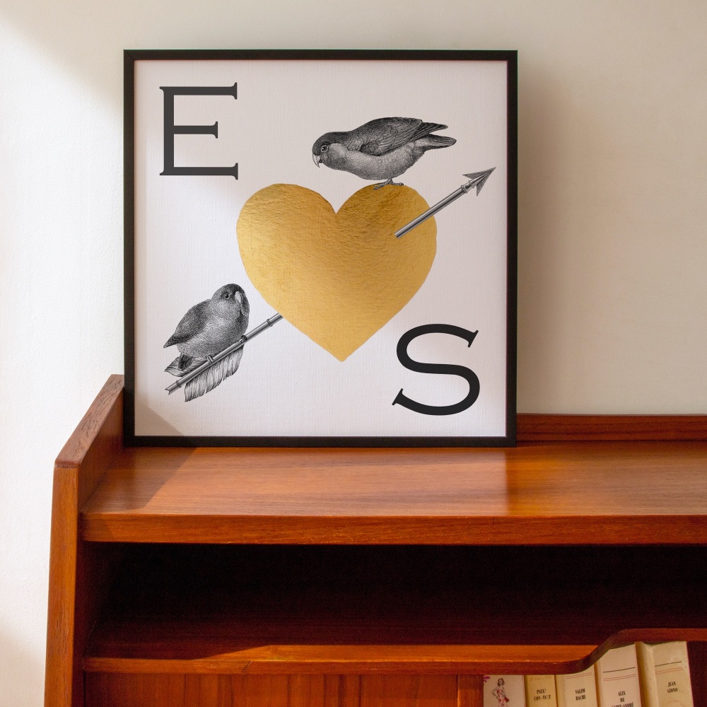 Lovebird Heart Print - Personalised