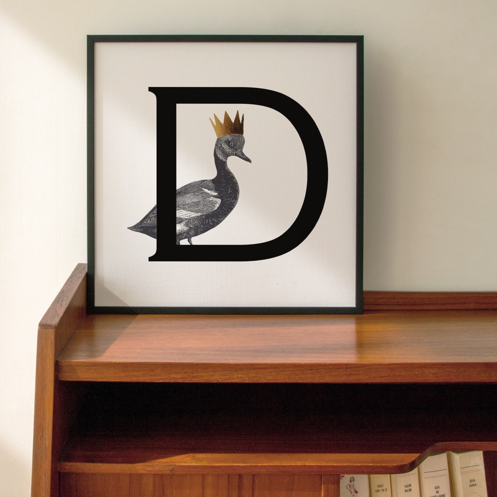 D is for Duck Personalised Initial print