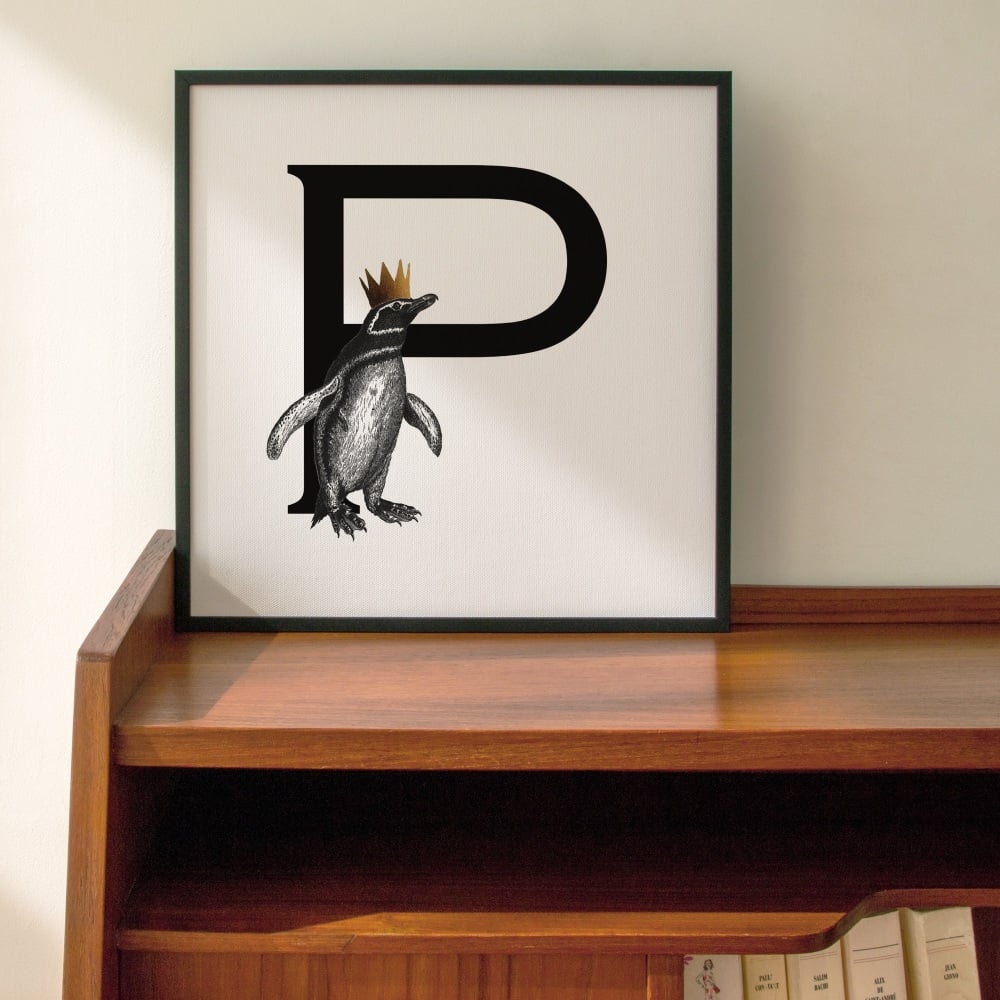 P is for Penguin Personalised Initial print