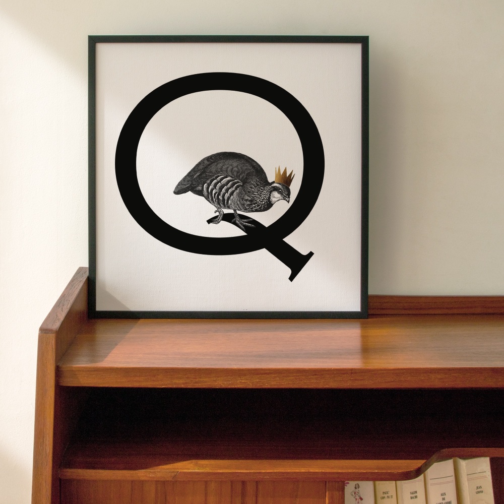 Q is for Quail Personalised Initial print