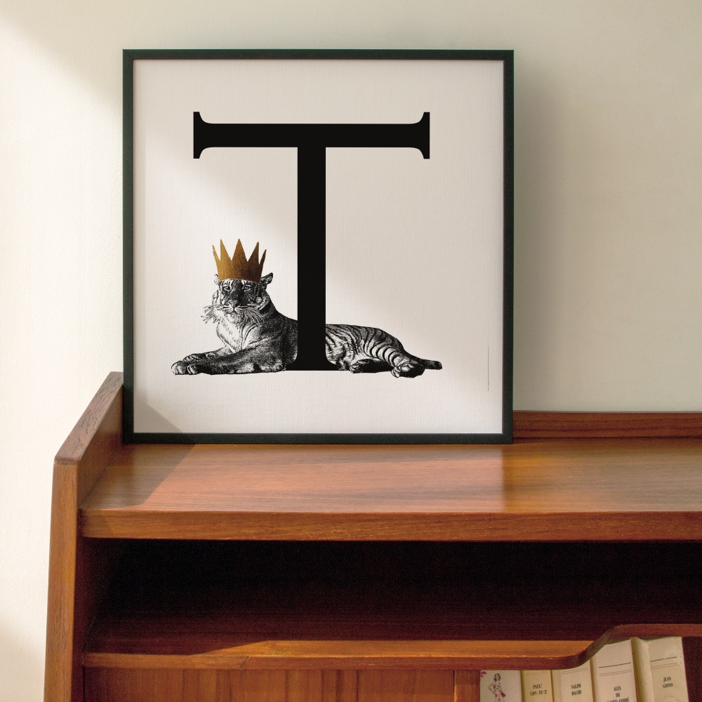 T is for Tiger Personalised Initial print