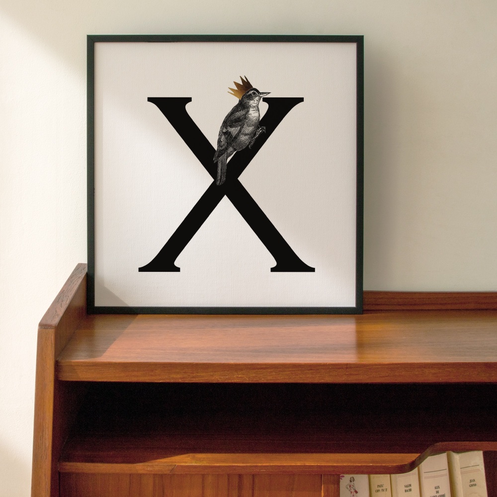 X is for Xenop Personalised Initial print