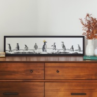 Penguins On Parade hand-gilded print