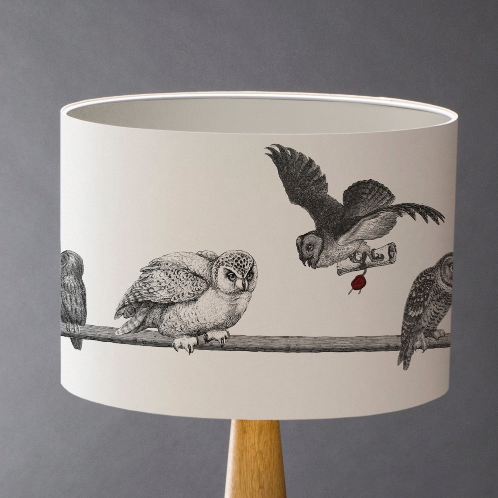Morning Delivery - Owls Lampshade