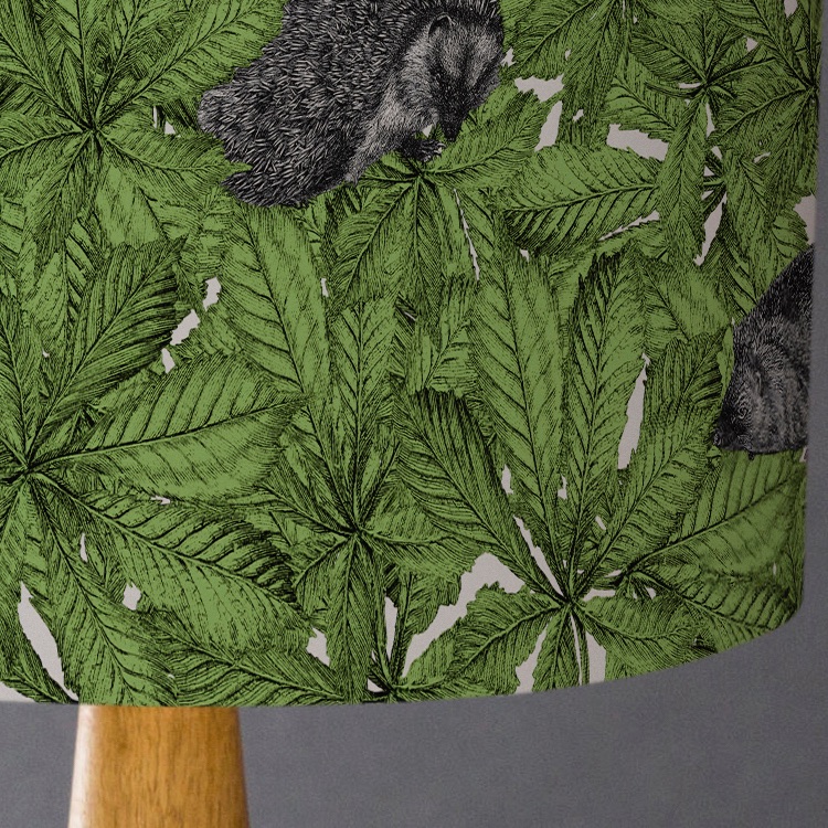 A prickle of Hedgehogs Lampshade - Green