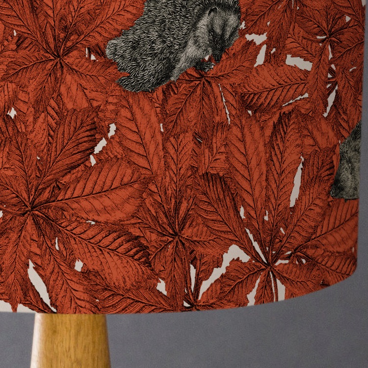 A prickle of Hedgehogs Lampshade - Red