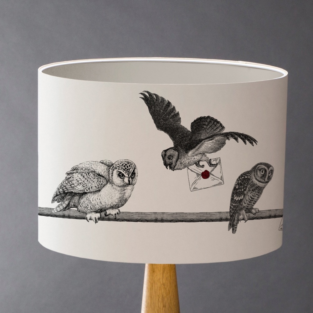 Morning Delivery - Owls Lampshade