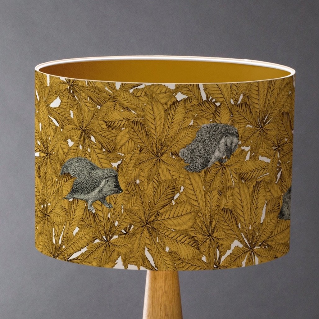 Small - Yellow Hedgehogs Lampshade