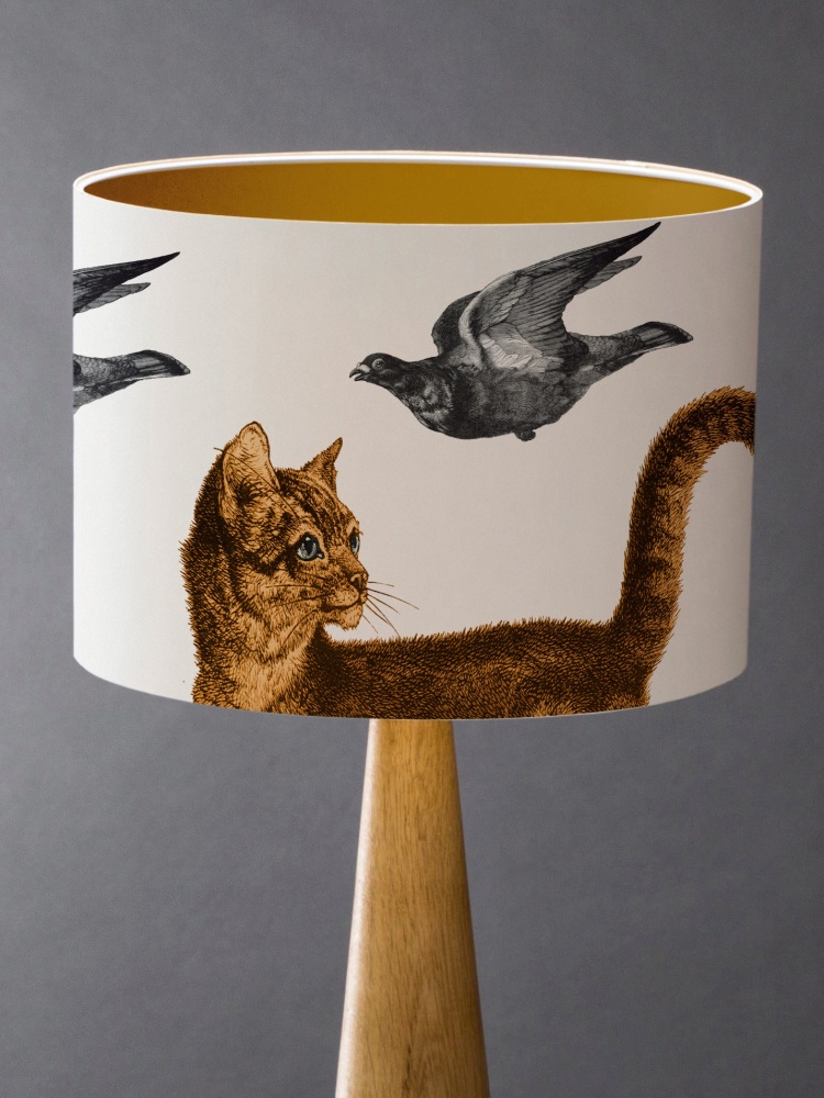 Medium - Cat Amongst the Pigeons Lampshade