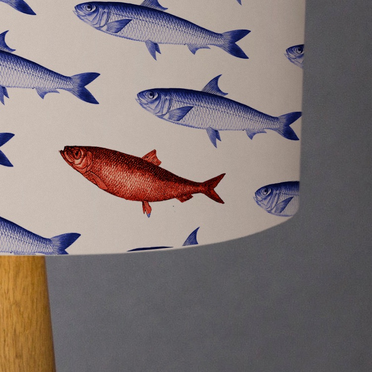 Red Herring  Lampshade - Blue