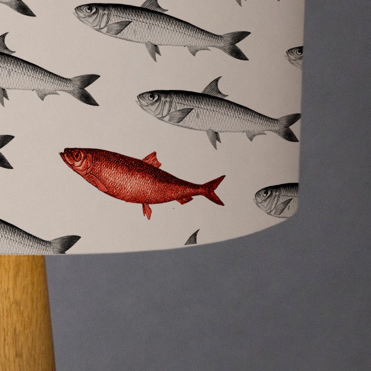 Red Herring  Lampshade - Silver