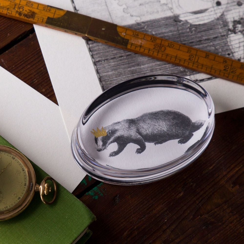 Badger Hand Gilded Paperweight Lifestyle