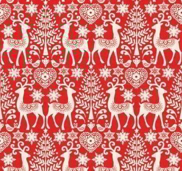 Makower - Scandi III - Reindeer - Red