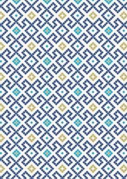 Lewis & Irene - Lindos - Dark blue greek tiles with gold metalic